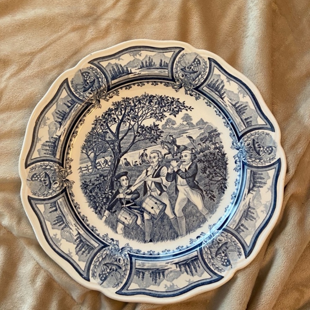 American Heritage Blue and White Decorative Plate